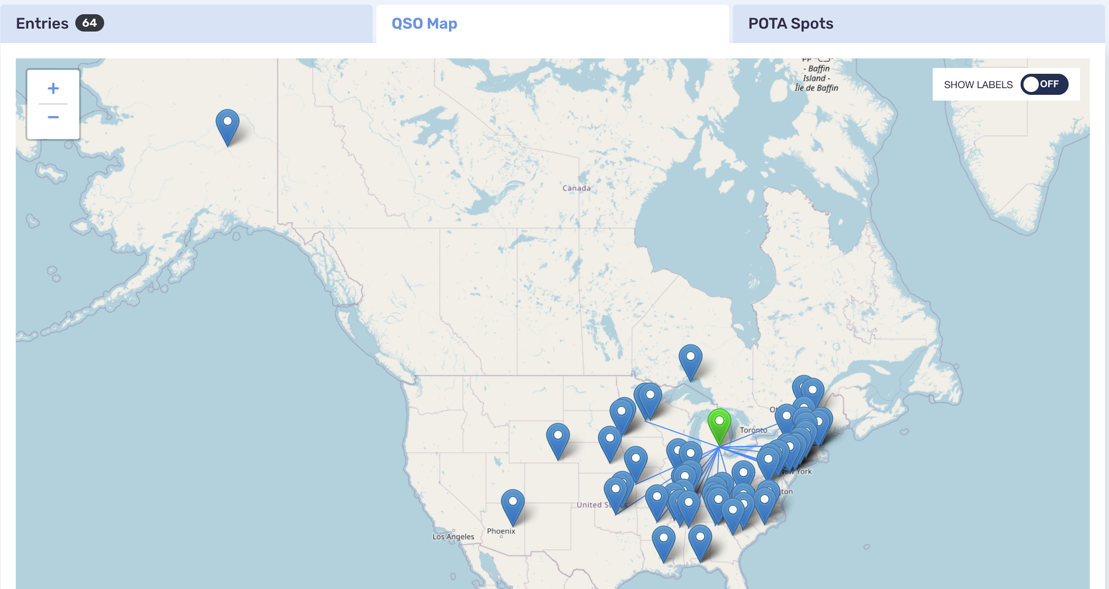 Pota Contacts Map